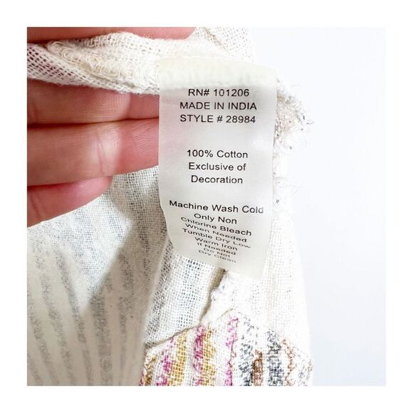 Soft Surroundings Rio Vista Cotton a short sleeve Upen Cardigan Size S M Boho - Picture 5 of 8